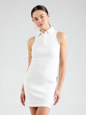 Testhezálló pamut mini ruha Calvin Klein Jeans fehér