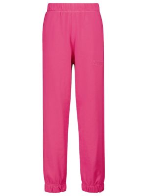 Памучни спортни панталони Ganni розово