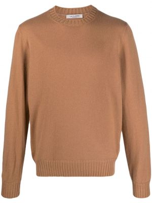 Džemper od kašmira s okruglim izrezom Fileria smeđa