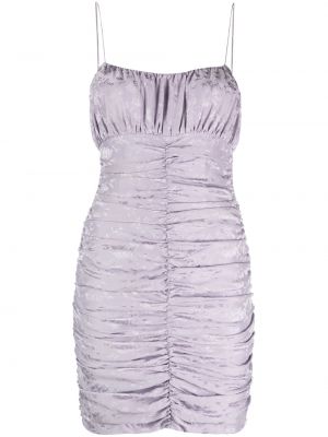 Жакардова копринена мини рокля The Garment виолетово