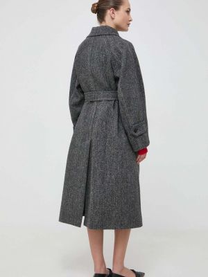 Vlněný kabát Weekend Max Mara šedý