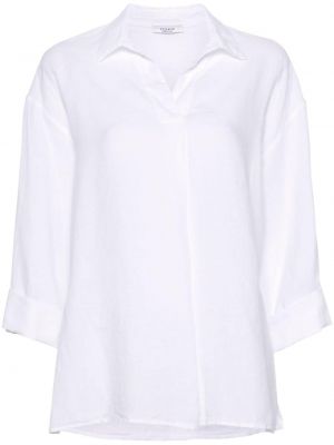 Λινό πουκάμισο με κουμπιά Peserico λευκό