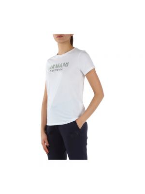 Camiseta de algodón Armani Exchange blanco