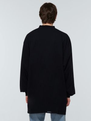 Kokvilnas džemperis bez kapuces Balenciaga melns