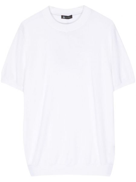 Πλεκτή βαμβακερή μπλούζα Colombo λευκό