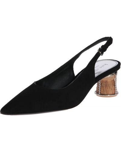 Полуотворени обувки с ток с отворена пета Kate Spade черно