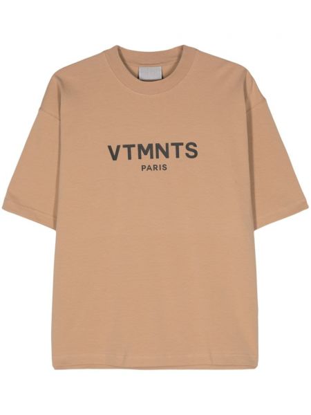 Тениска с принт Vtmnts кафяво