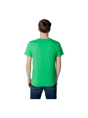 Koszulka bawełniana z długim rękawem Peuterey zielona