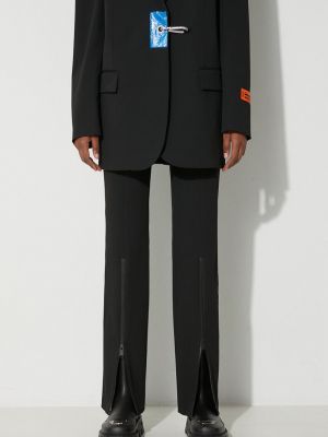 Jednobarevné kalhoty s vysokým pasem na zip Heron Preston černé