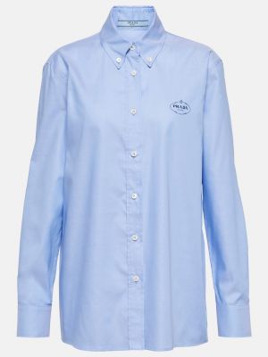 Bavlnená košeľa Prada modrá