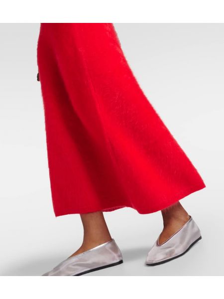 Kašmírové midi sukně Lisa Yang červené