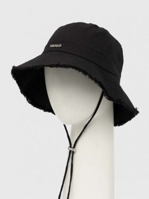 Pamučni šešir Hugo crna