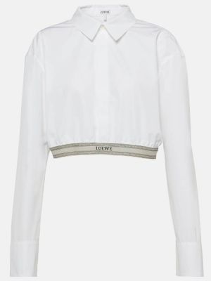 Βαμβακερό πουκάμισο Loewe λευκό