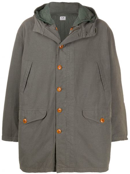 Abrigo con botones con capucha C.p. Company Pre-owned gris