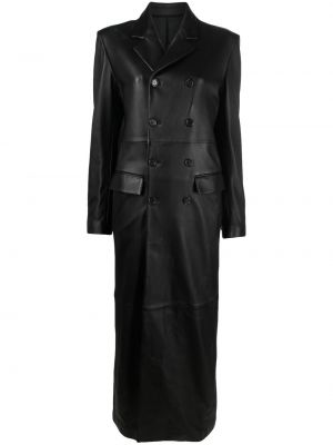Kožený kabát Filippa K čierna