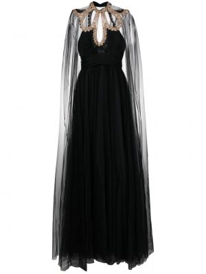 Вечерна рокля от тюл с кристали Zuhair Murad черно
