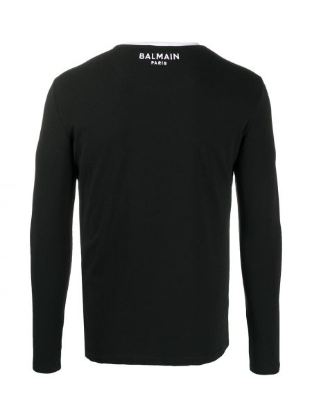 Camiseta con bordado Balmain negro