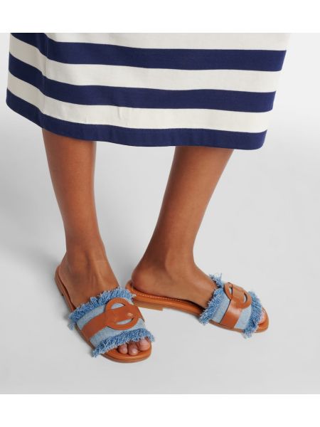 Sandalias de cuero Moncler azul