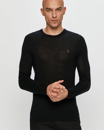 Merino gyapjú pulóver Allsaints fekete