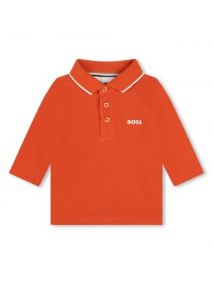 Polo con stampa Boss Kidswear arancione