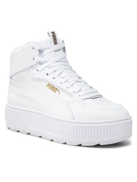Sneakersy na platformie w jednolitym kolorze Puma białe