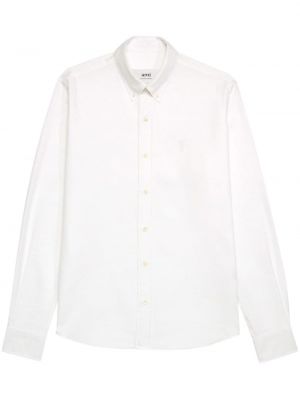 Пухена памучна риза Ami Paris бяло