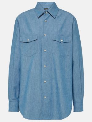 Rifľová košeľa Loro Piana modrá
