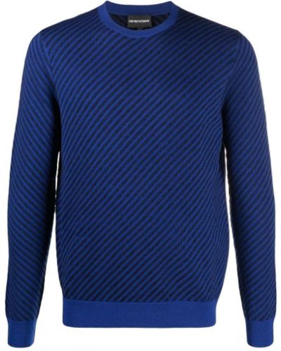 Jersey a rayas de punto de tela jersey Emporio Armani azul