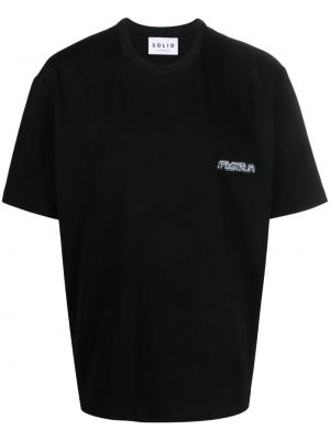 T-shirt con stampa Solid Homme nero