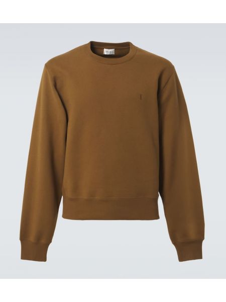 Pamuklu polar sweatshirt Saint Laurent kahverengi