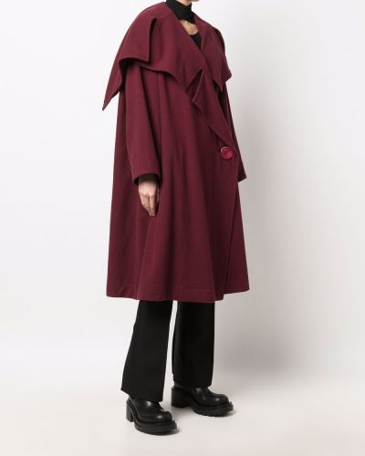 Plisovaný oversized kabát Issey Miyake Pre-owned červený