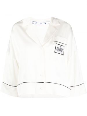 Satenska srajca Off-white bela
