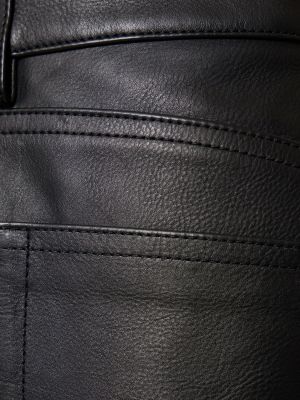 Kožené džínsy s nízkym pásom Alexander Wang čierna