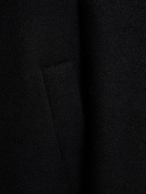 Plstěný vlněný kabát Jil Sander černý