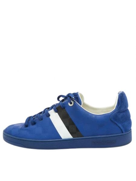 Sneakersy skórzane retro Louis Vuitton Vintage niebieskie