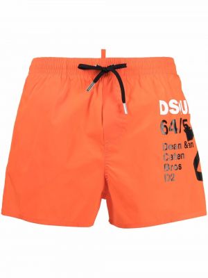 Trykt shorts Dsquared2 oransje