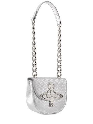 Kožená kabelka Vivienne Westwood stříbrná