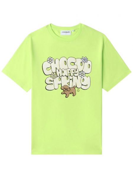 Kokvilnas t-krekls ar apdruku Chocoolate zaļš