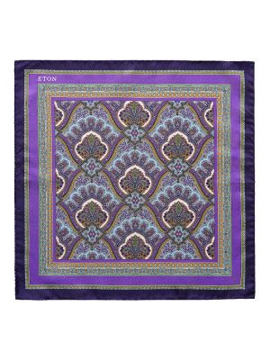 Шелковый платок с узором пейсли Eton фиолетовый