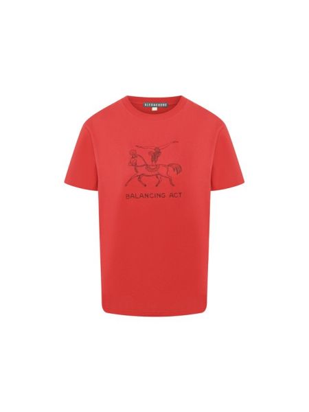 Хлопковая футболка Alexachung, красная