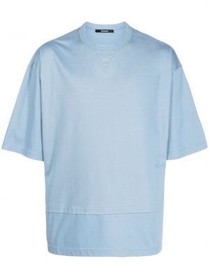 Raštuotas medvilninis marškinėliai Songzio mėlyna