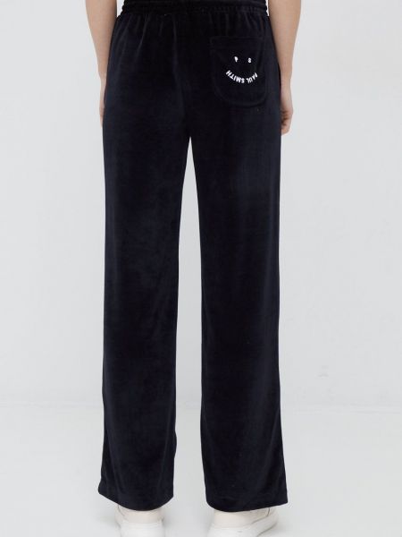 Jednobarevné kalhoty s vysokým pasem Ps Paul Smith černé