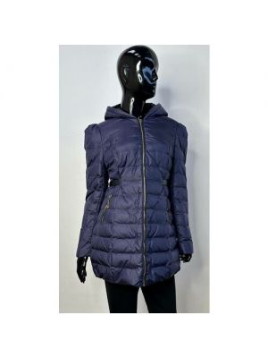 Куртка демисезонная, удлиненная, силуэт полуприлегающий, капюшон, карманы, 46 фиолетовый