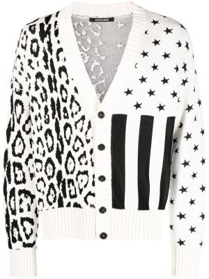 Cardigan i jacquard Roberto Cavalli vit