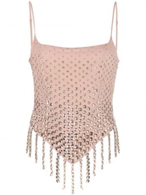 Krystaller frynser crop top Blumarine