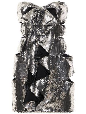 Pailletten minikleid Alexandre Vauthier silber
