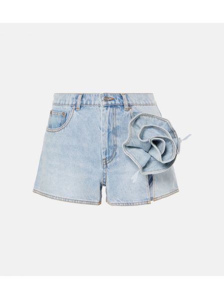 Blomstrede denimshorts Area blå