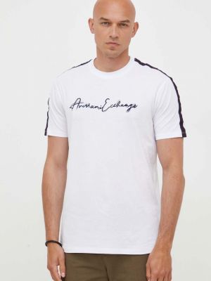 Koszulka z nadrukiem Armani Exchange biała
