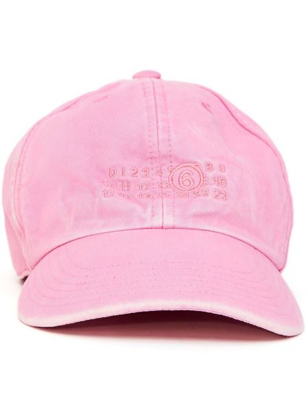 Brodeerattu lippalakki Mm6 Maison Margiela pinkki