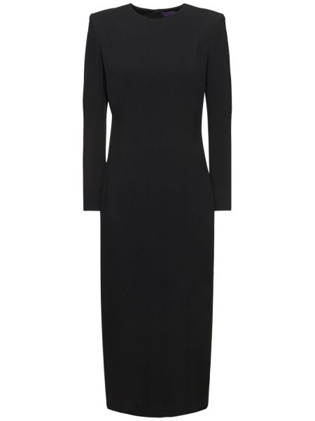 Viskózové midi šaty jersey Ralph Lauren Collection černé